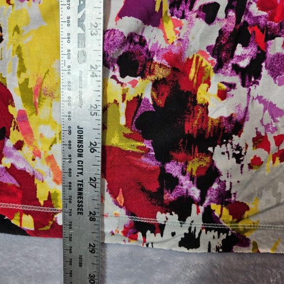 NWT Blouse Simply Vera Womens XL Colorful Asymmetrical Knit Stretch Bold Festive - Picture 7 of 13